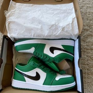 Brand new air jordan 1 lows pine green size US 8